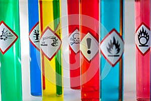 Chemical hazard pictograms Health Hazard focus photo