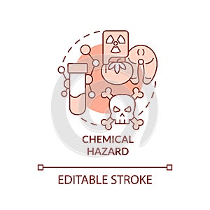 Chemical hazard terracotta concept icon