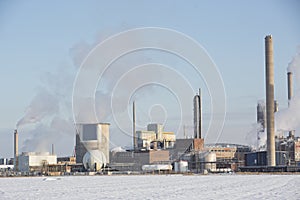 Chemical Industry Building in winter