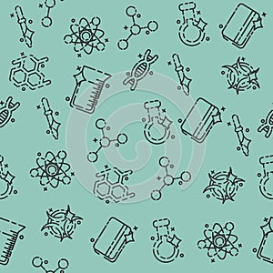 Chemical industry concept icons pattern