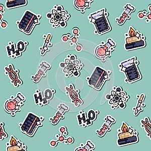 Chemical industry concept icons pattern