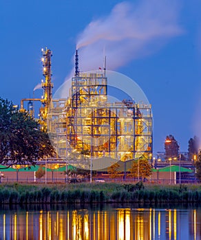 Chemical industry in the evening