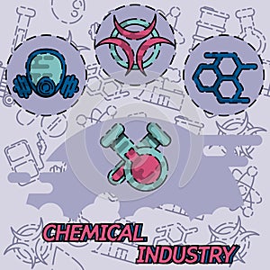 Chemical industry flat concept icon