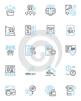 Chemical industry linear icons set. Polymerization, Isomers, Hydrocarbons, Methanol, Catalyst, Distillation, Extraction