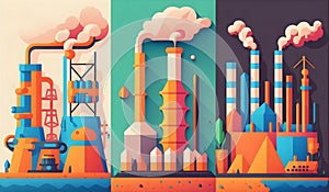 Chemical industry plant. Generative AI.