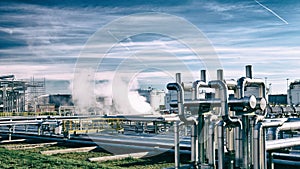 Chemical industry - refinery building for the production of fuel