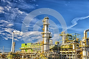 Chemical industry - refinery building for the production of fuels