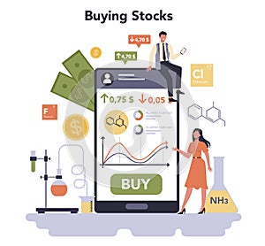 Chemical industry stock buying. Industrial chemistry and chemicals
