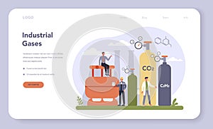 Chemical industry web banner or landing page. Industrial chemistry