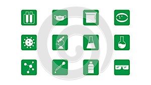 Chemical lab research  icons set  .