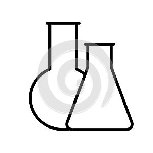 Chemical lab vector icons. research illustration sign. laboratory and biotechnology symbol.