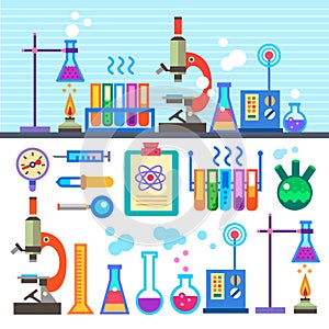 Chemical Laboratory in flat style Chemical Laboratory