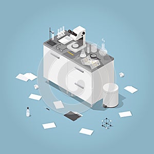 Chemical laboratory isometric illustration