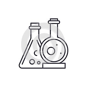 Chemical laboratory line icon concept. Chemical laboratory vector linear illustration, symbol, sign