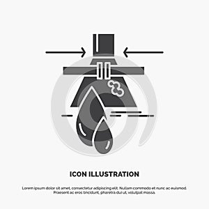 Chemical, Leak, Detection, Factory, pollution Icon. glyph vector gray symbol for UI and UX, website or mobile application