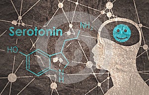 Formula hormone serotonin. photo