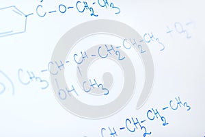 Chemical molecule structure on white boar