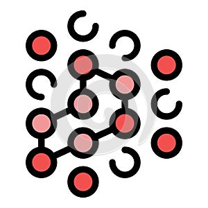 Chemical molecules icon color outline vector