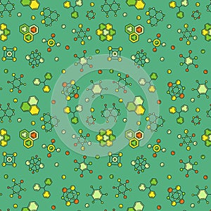 Chemical Molecules vector Chemistry Creative Seamless Pattern