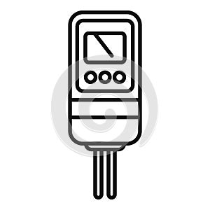 Chemical ph meter icon outline vector. Control level