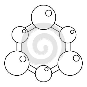 Chemical and physical molecules icon outline
