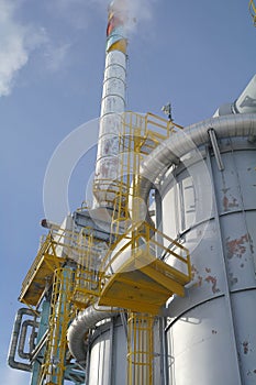 Chemical plant in the blue sky