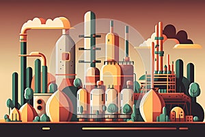 Chemical plant Concept image. Generative AI