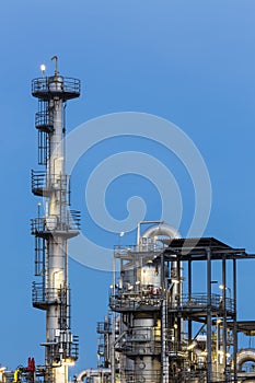 Chemical Plant Detail At Night