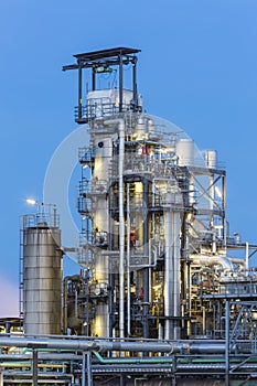 Chemical Plant Detail At Night