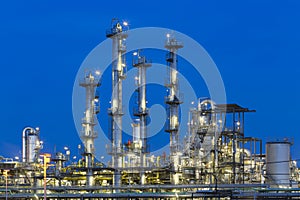 Chemical Plant Detail At Night