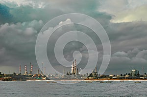 Chemical plant before entering in abidjan harbour