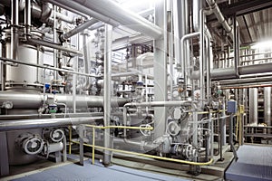 chemical plant, with piping and machinery visible, producing essential ingredients for modern life