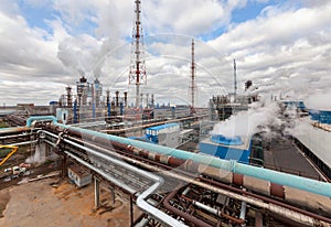 Chemical plant for production of ammonia and nitrogen fertilization on day time.