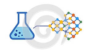 Chemical Reaction Molecular Process Icon, vector design Generative AI