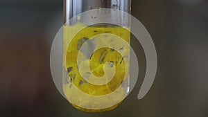 Chemical reaction in a test tube