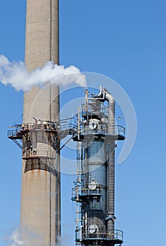 Chemical Refinery Plant Smokestack Tower Pipeline