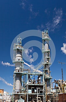 Chemical Refinery Plant Smokestack Tower Pipeline
