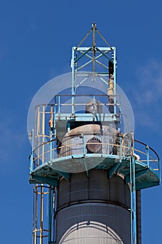 Chemical Refinery Plant Smokestack Tower Pipeline