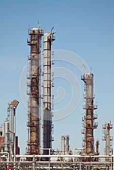 Chemical Refinery Plant Smokestack Tower Pipeline