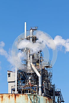 Chemical Refinery Plant Smokestack Tower Pipeline