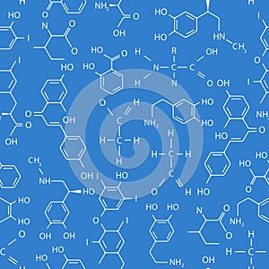 Chemical seamless pattern. Blue.