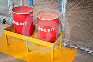 A chemical spill recovery kit box.