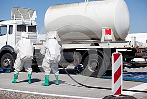 Chemical spill after road accident