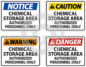 Chemical Storage Area Authorized Personnel Only Symbol Sign