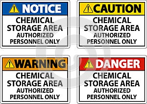 Chemical Storage Area Authorized Personnel Only Symbol Sign