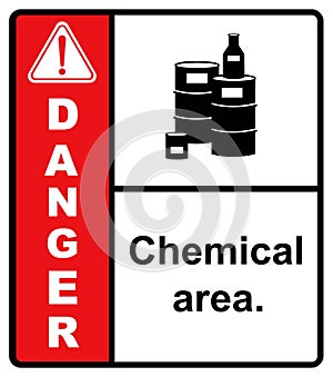 Chemical storage room.chemical storage area. Danger sign
