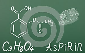 Chemical structural formula of aspirin