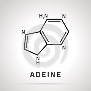 Chemical structure of Adeine, one of the four main nucleobases, simple black icon