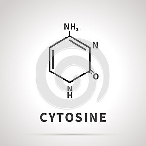 Chemical structure of Cytosine, one of the four main nucleobases, simple black icon photo
