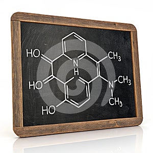 Chemical structure diagram on blackboard